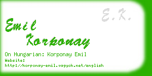 emil korponay business card